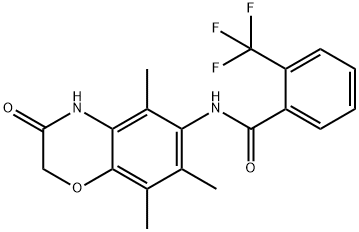 2-(trifluoromethyl)-N-(5,7,8-trimethyl-3-oxo-4H-1,4-benzoxazin-6-yl)benzamide Structure