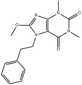 8-methoxy-1,3-dimethyl-7-(2-phenylethyl)purine-2,6-dione 구조식 이미지