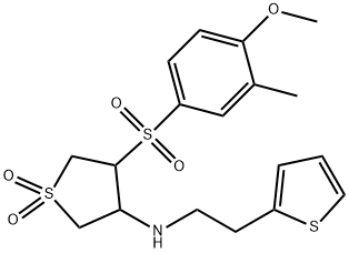 4-(4-methoxy-3-methylphenyl)sulfonyl-1,1-dioxo-N-(2-thiophen-2-ylethyl)thiolan-3-amine 구조식 이미지