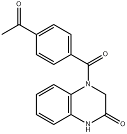 4-(4-acetylbenzoyl)-1,3-dihydroquinoxalin-2-one Structure