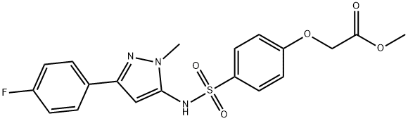 methyl 2-[4-[[5-(4-fluorophenyl)-2-methylpyrazol-3-yl]sulfamoyl]phenoxy]acetate Structure