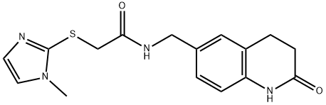 2-(1-methylimidazol-2-yl)sulfanyl-N-[(2-oxo-3,4-dihydro-1H-quinolin-6-yl)methyl]acetamide 구조식 이미지