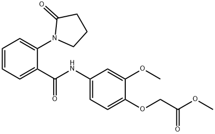 methyl 2-[2-methoxy-4-[[2-(2-oxopyrrolidin-1-yl)benzoyl]amino]phenoxy]acetate 구조식 이미지