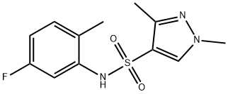 N-(5-fluoro-2-methylphenyl)-1,3-dimethylpyrazole-4-sulfonamide Structure