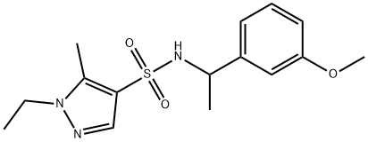 1-ethyl-N-[1-(3-methoxyphenyl)ethyl]-5-methylpyrazole-4-sulfonamide 구조식 이미지