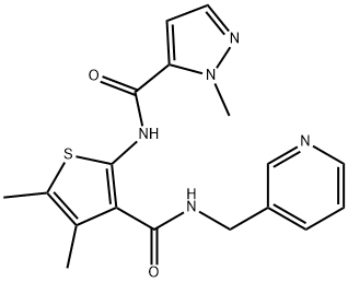 N-[4,5-dimethyl-3-(pyridin-3-ylmethylcarbamoyl)thiophen-2-yl]-2-methylpyrazole-3-carboxamide Structure