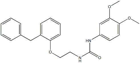 1-[2-(2-benzylphenoxy)ethyl]-3-(3,4-dimethoxyphenyl)urea 구조식 이미지