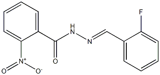 N-[(E)-(2-fluorophenyl)methylideneamino]-2-nitrobenzamide 구조식 이미지