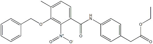 ethyl 2-[4-[(4-methyl-2-nitro-3-phenylmethoxybenzoyl)amino]phenyl]acetate Structure
