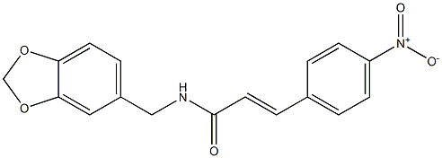(E)-N-(1,3-benzodioxol-5-ylmethyl)-3-(4-nitrophenyl)prop-2-enamide 구조식 이미지