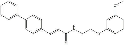 (E)-N-[2-(3-methoxyphenoxy)ethyl]-3-(4-phenylphenyl)prop-2-enamide 구조식 이미지