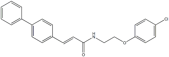 (E)-N-[2-(4-chlorophenoxy)ethyl]-3-(4-phenylphenyl)prop-2-enamide 구조식 이미지