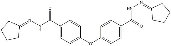 N-(cyclopentylideneamino)-4-[4-[(cyclopentylideneamino)carbamoyl]phenoxy]benzamide Structure