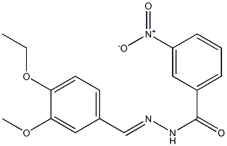 N-[(E)-(4-ethoxy-3-methoxyphenyl)methylideneamino]-3-nitrobenzamide Structure