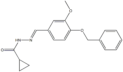 N-[(E)-(3-methoxy-4-phenylmethoxyphenyl)methylideneamino]cyclopropanecarboxamide Structure