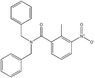 N,N-dibenzyl-2-methyl-3-nitrobenzamide 구조식 이미지