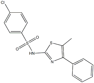 4-chloro-N-(5-methyl-4-phenyl-1,3-thiazol-2-yl)benzenesulfonamide 구조식 이미지