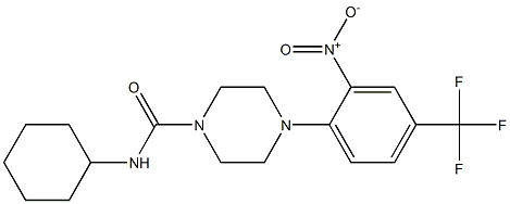 N-cyclohexyl-4-[2-nitro-4-(trifluoromethyl)phenyl]piperazine-1-carboxamide 구조식 이미지