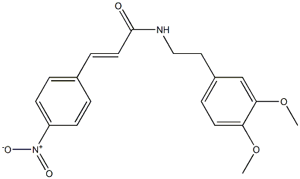 (E)-N-[2-(3,4-dimethoxyphenyl)ethyl]-3-(4-nitrophenyl)prop-2-enamide 구조식 이미지