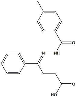 (4E)-4-[(4-methylbenzoyl)hydrazinylidene]-4-phenylbutanoic acid 구조식 이미지