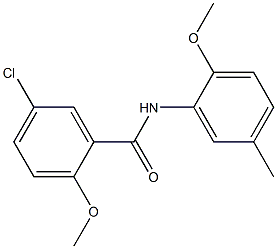 5-chloro-2-methoxy-N-(2-methoxy-5-methylphenyl)benzamide 구조식 이미지