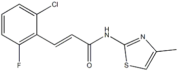 (E)-3-(2-chloro-6-fluorophenyl)-N-(4-methyl-1,3-thiazol-2-yl)prop-2-enamide 구조식 이미지