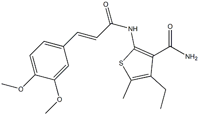 2-[[(E)-3-(3,4-dimethoxyphenyl)prop-2-enoyl]amino]-4-ethyl-5-methylthiophene-3-carboxamide Structure