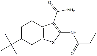 6-tert-butyl-2-(propanoylamino)-4,5,6,7-tetrahydro-1-benzothiophene-3-carboxamide 구조식 이미지