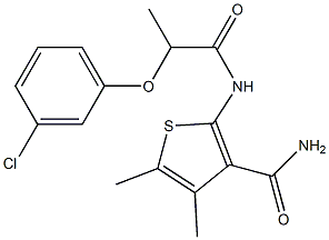 2-[2-(3-chlorophenoxy)propanoylamino]-4,5-dimethylthiophene-3-carboxamide Structure