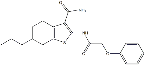 2-[(2-phenoxyacetyl)amino]-6-propyl-4,5,6,7-tetrahydro-1-benzothiophene-3-carboxamide 구조식 이미지