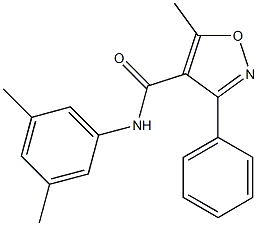 N-(3,5-dimethylphenyl)-5-methyl-3-phenyl-1,2-oxazole-4-carboxamide 구조식 이미지