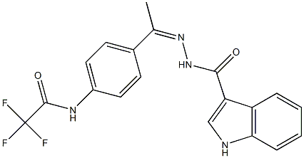 N-[(Z)-1-[4-[(2,2,2-trifluoroacetyl)amino]phenyl]ethylideneamino]-1H-indole-3-carboxamide 구조식 이미지