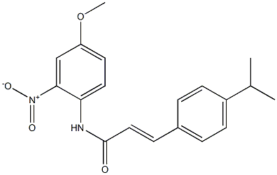 (E)-N-(4-methoxy-2-nitrophenyl)-3-(4-propan-2-ylphenyl)prop-2-enamide 구조식 이미지