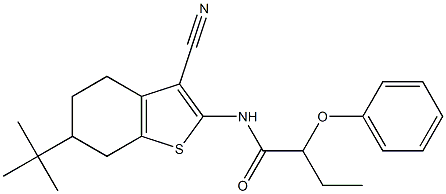 N-(6-tert-butyl-3-cyano-4,5,6,7-tetrahydro-1-benzothiophen-2-yl)-2-phenoxybutanamide Structure