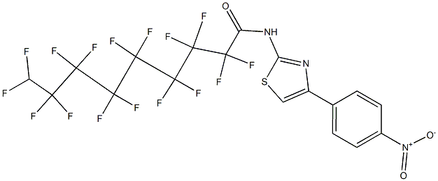 2,2,3,3,4,4,5,5,6,6,7,7,8,8,9,9-hexadecafluoro-N-[4-(4-nitrophenyl)-1,3-thiazol-2-yl]nonanamide 구조식 이미지