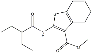 methyl 2-(2-ethylbutanoylamino)-4,5,6,7-tetrahydro-1-benzothiophene-3-carboxylate 구조식 이미지