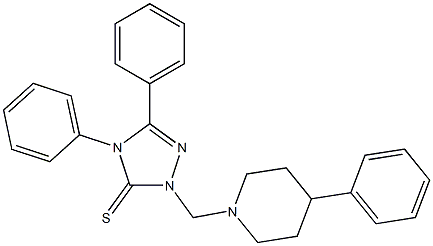 4,5-diphenyl-2-[(4-phenylpiperidin-1-yl)methyl]-1,2,4-triazole-3-thione 구조식 이미지