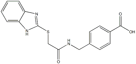 4-[[[2-(1H-benzimidazol-2-ylsulfanyl)acetyl]amino]methyl]benzoic acid 구조식 이미지