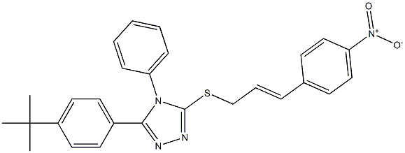 3-(4-tert-butylphenyl)-5-[(E)-3-(4-nitrophenyl)prop-2-enyl]sulfanyl-4-phenyl-1,2,4-triazole 구조식 이미지