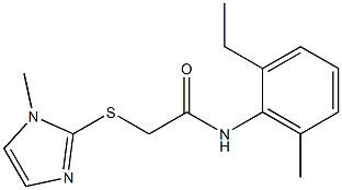 N-(2-ethyl-6-methylphenyl)-2-(1-methylimidazol-2-yl)sulfanylacetamide 구조식 이미지