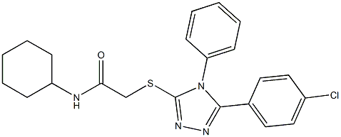 2-[[5-(4-chlorophenyl)-4-phenyl-1,2,4-triazol-3-yl]sulfanyl]-N-cyclohexylacetamide 구조식 이미지