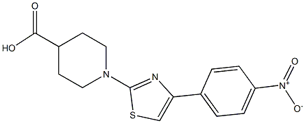 1-[4-(4-nitrophenyl)-1,3-thiazol-2-yl]piperidine-4-carboxylic acid 구조식 이미지