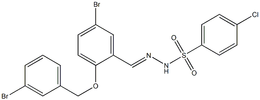 N-[(E)-[5-bromo-2-[(3-bromophenyl)methoxy]phenyl]methylideneamino]-4-chlorobenzenesulfonamide 구조식 이미지