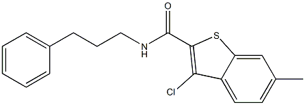 3-chloro-6-methyl-N-(3-phenylpropyl)-1-benzothiophene-2-carboxamide 구조식 이미지