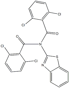 N-(1,3-benzothiazol-2-yl)-2,6-dichloro-N-(2,6-dichlorobenzoyl)benzamide 구조식 이미지