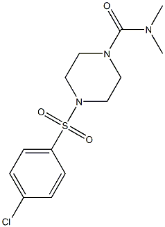 4-(4-chlorophenyl)sulfonyl-N,N-dimethylpiperazine-1-carboxamide 구조식 이미지