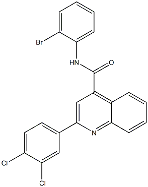 N-(2-bromophenyl)-2-(3,4-dichlorophenyl)quinoline-4-carboxamide 구조식 이미지