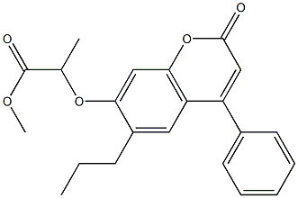 methyl 2-(2-oxo-4-phenyl-6-propylchromen-7-yl)oxypropanoate 구조식 이미지