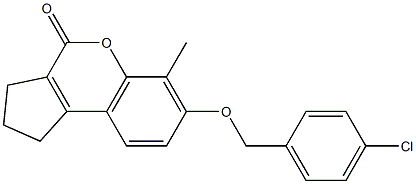 7-[(4-chlorophenyl)methoxy]-6-methyl-2,3-dihydro-1H-cyclopenta[c]chromen-4-one 구조식 이미지