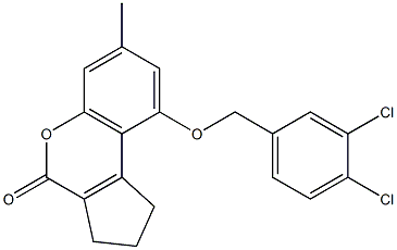 9-[(3,4-dichlorophenyl)methoxy]-7-methyl-2,3-dihydro-1H-cyclopenta[c]chromen-4-one 구조식 이미지